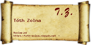 Tóth Zolna névjegykártya
