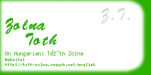 zolna toth business card